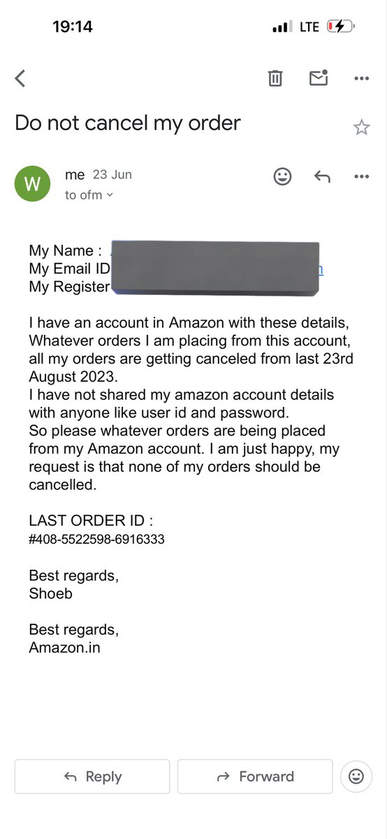wookheei's tweet photo. I was supposed to get a reply on this within 48 hours its been a week @amazonIN https://t.co/hxr1DOTXpW
