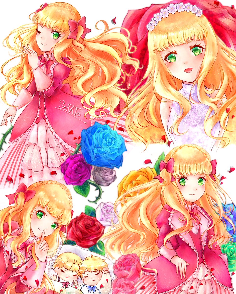 sora_bkmn22's tweet photo. ペンネーム：ソラト
タイトル：薔薇色のお嬢様
初めて彼女を見た瞬間に一目惚れ、その後コロコロと変わる表情と長い歳月を経て改心した際の優しい笑顔に心を奪われました。
ワガママだけど、本当は寂しがり屋でとても努力家の素直になれないエリーゼちゃんが大好きです！

#牧場物語30th思い出 https://t.co/58T2x9ezwB