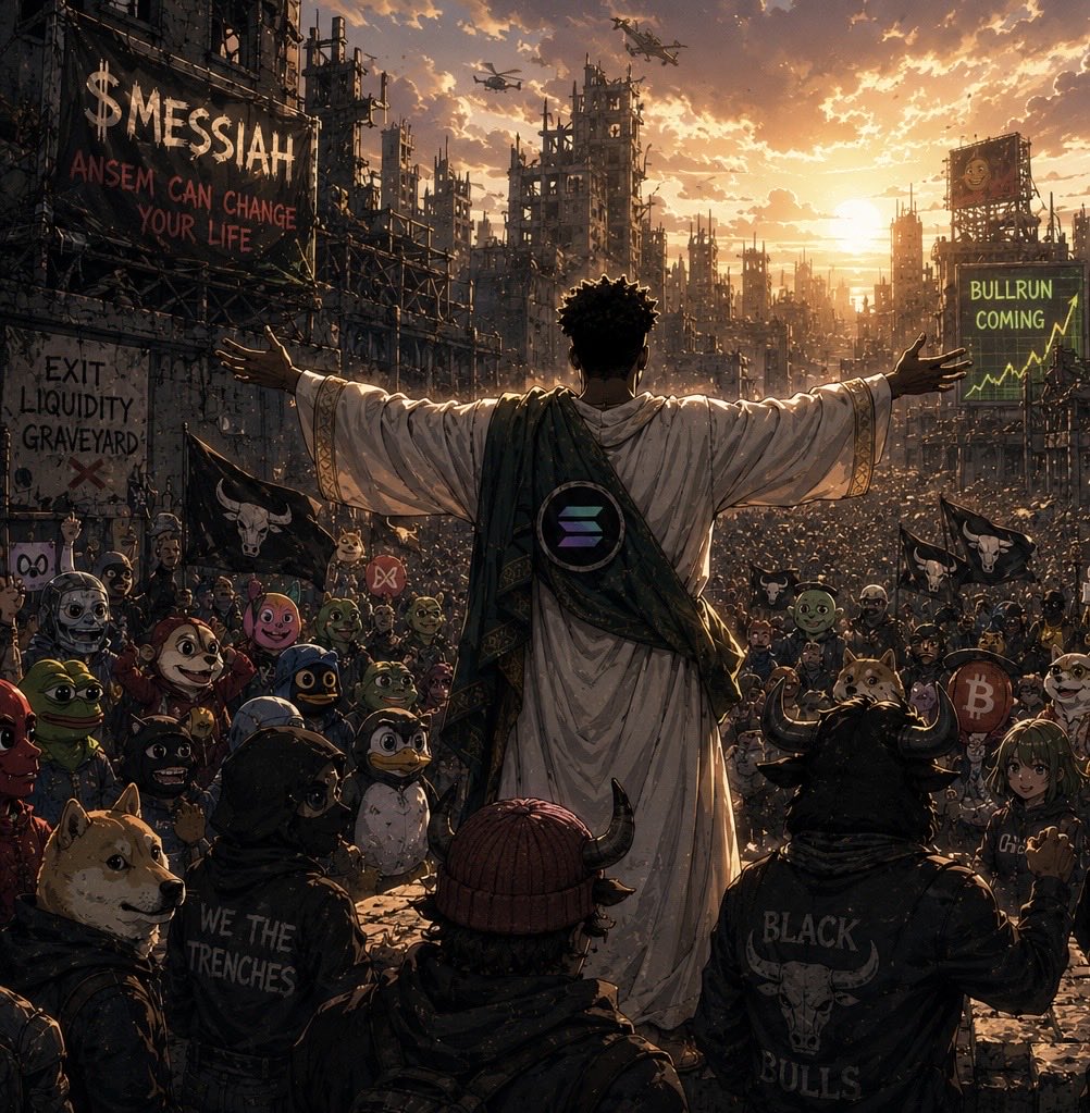 MessiahOnSol's tweet photo. The trenches were divided.

Then the Messiah brought everyone together. 🙏

One movement.
One mission.
One belief.

Return the trenches to memes.

$MESSIAH https://t.co/Y9UXIUksOq