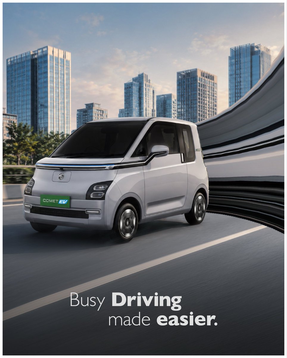 MGMotorIn's tweet photo. Just MG Comet EV, expanding possibilities, one drive at a time.
#MGCometEV #StreetSmartCar #MorrisGaragesindia #MGMotorIndia https://t.co/auHO9vvGGr