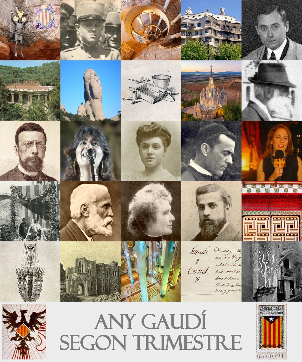 efemarq's tweet photo. Avui s'acaba el segon trimestre de l'Any Gaudí i torna a tocar fer resum: això és un recull dels 25 fils més destacats entre abril i juny, el mes més gaudinià i que inclou l'efemèride central, la mort de Gaudí fa 100 anys. Això comença a agafar gruix, i encara falta mig any. ✨ https://t.co/nsgQ4qcq5h