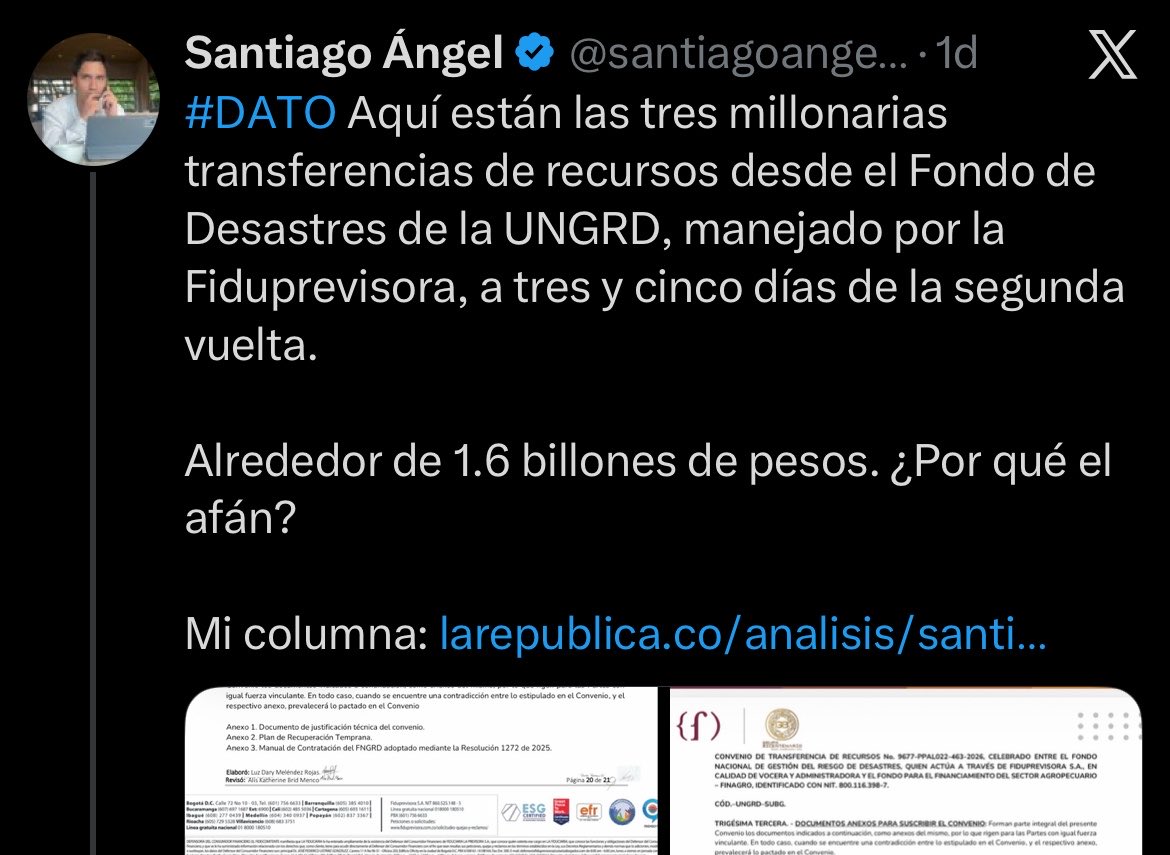 AndresLeon_____'s tweet photo. El opositor @santiagoangelp si afirmó que se habían realizado “tres millonarias transferencias” a “3 y 5 días antes de las elecciones” y ahora corrige diciendo que no había afirmado lo que SÍ dijo después del daño reputacional que infundadamente hizo en su X. ¡ESTO NO ES SERIO! https://t.co/m4Hw4XFcCC