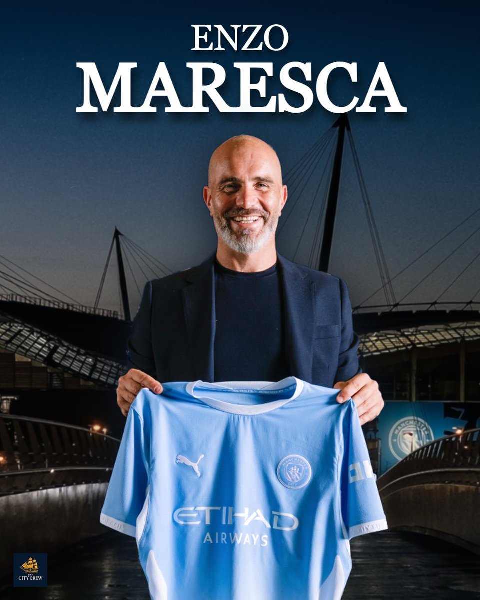 The_CityCrew's tweet photo. Everyone at The City Crew would like to welcome the new Manchester City Manager, Enzo Maresca. 

Wishing you every success as you begin this new era with us 🩵 https://t.co/AivPmoMhN9
