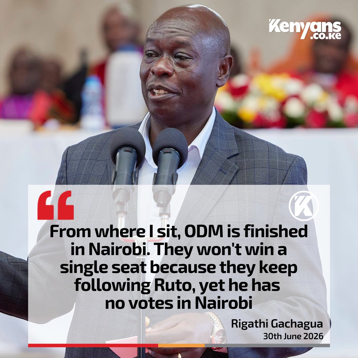 Kenyans's tweet photo. From where I sit, ODM is finished in Nairobi - Rigathi Gachagua https://t.co/Gtvy8NmQFU