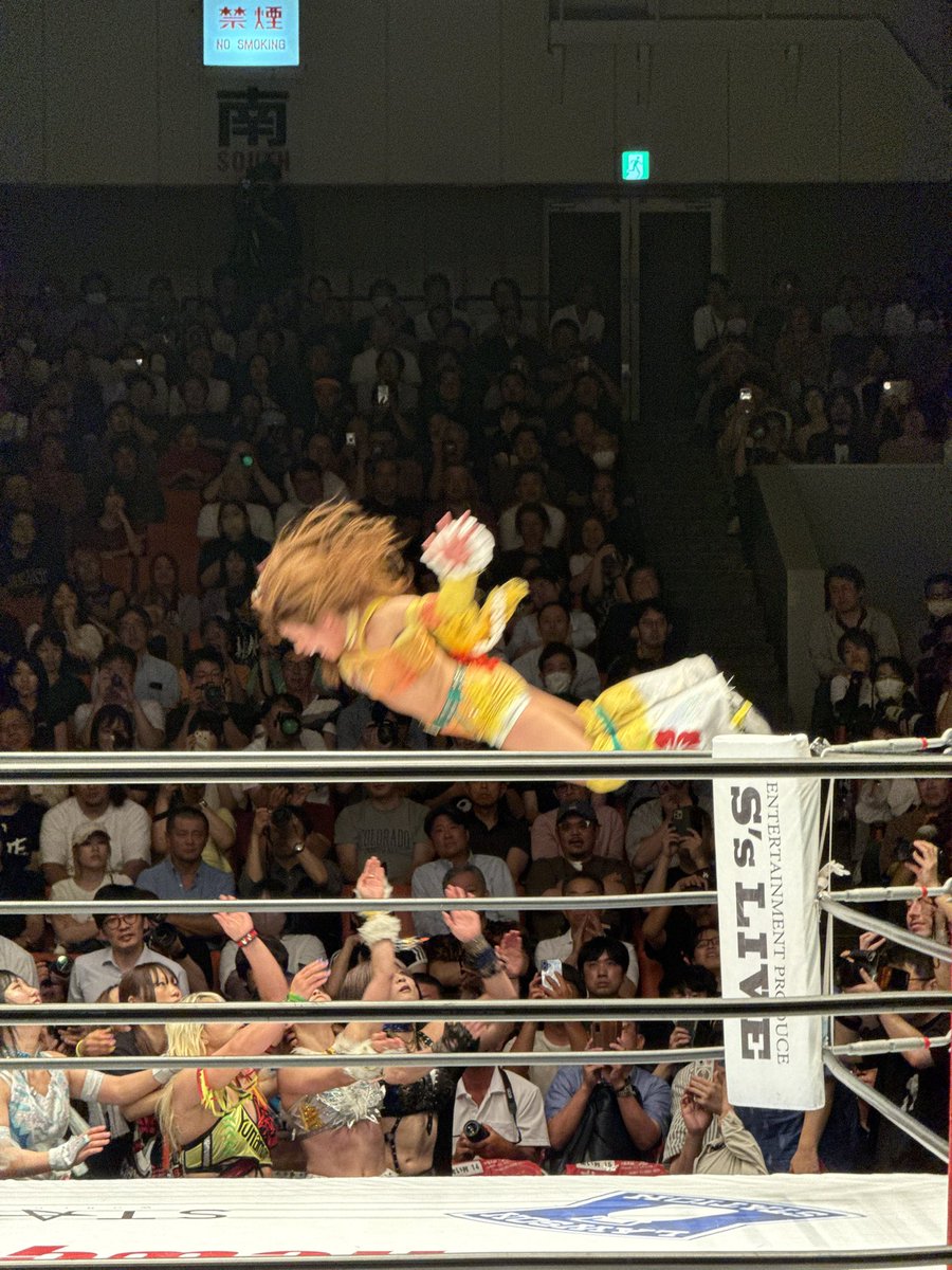 iganohanzou's tweet photo. 勇気をだして 良く飛んだね〜!!

あんね〜 ちびらーさかったよ✌️

#STARDOM  
#金屋あんね https://t.co/qX0GcbvPsi