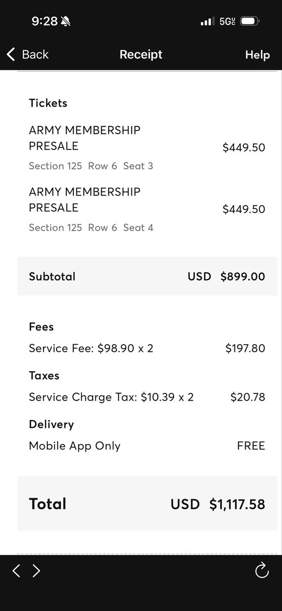 jihyoinluv's tweet photo. CHICAGO DAY 1 TICKET FOR SALE. 

BTS ARIRANG TOUR

SELLING FOR 450$ (i paid 580$ for them) 

Very sad i cant go, willing to do a trade for day 2 if possible and pay any difference!!  

Can show proof of everything, just lmk what you need!! https://t.co/j4BaA35KM4