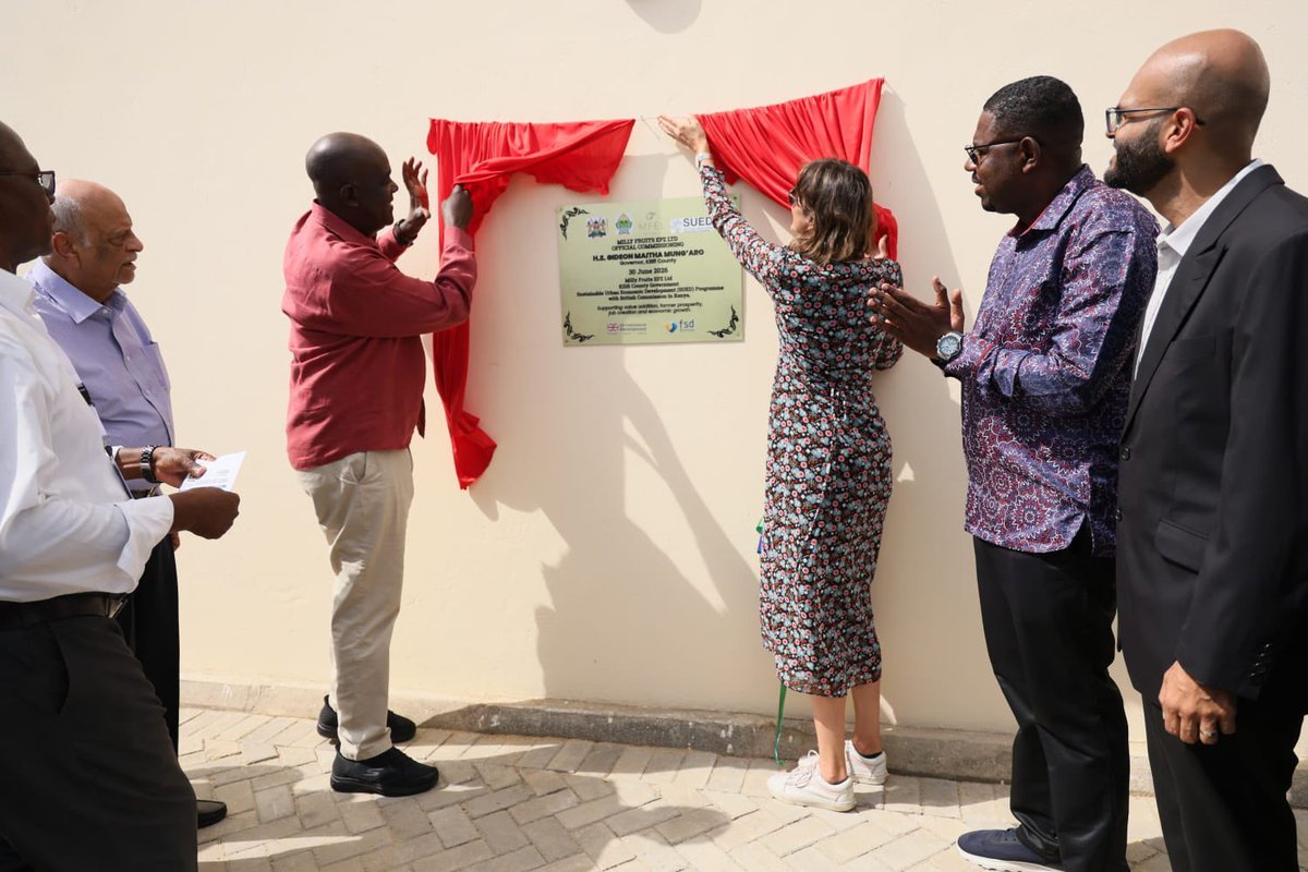 UKinKenya's tweet photo. One year ago, 🇰🇪🇬🇧 launched a renewed Strategic Partnership (2025–2030) built on shared values &amp; real impact. 

Today’s launch of the Milly Fruits plant in Kilifi shows that partnership in action-creating jobs, strengthening value chains &amp; improving livelihoods

#GoFarGoTogether https://t.co/9nPOlfCkRh