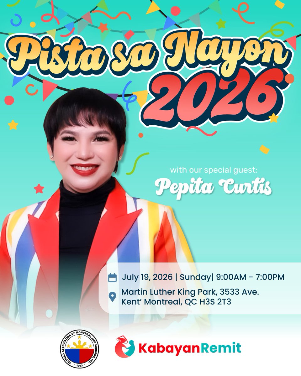 KabayanRemit's tweet photo. 🇵🇭 Montreal Kabayans, kita-kits sa Pista sa Nayon 2026! 🎉

While you're there, make sure to drop by the Kabayan Remit booth—we've got fun surprises waiting just for you! 🎁✨

See you there, Kabayan! 🇵🇭❤️

#KabayanRemit #PistaSaNayon2026 #FilipinoCommunity #CanadaKabayans https://t.co/D3FI7cbWN5