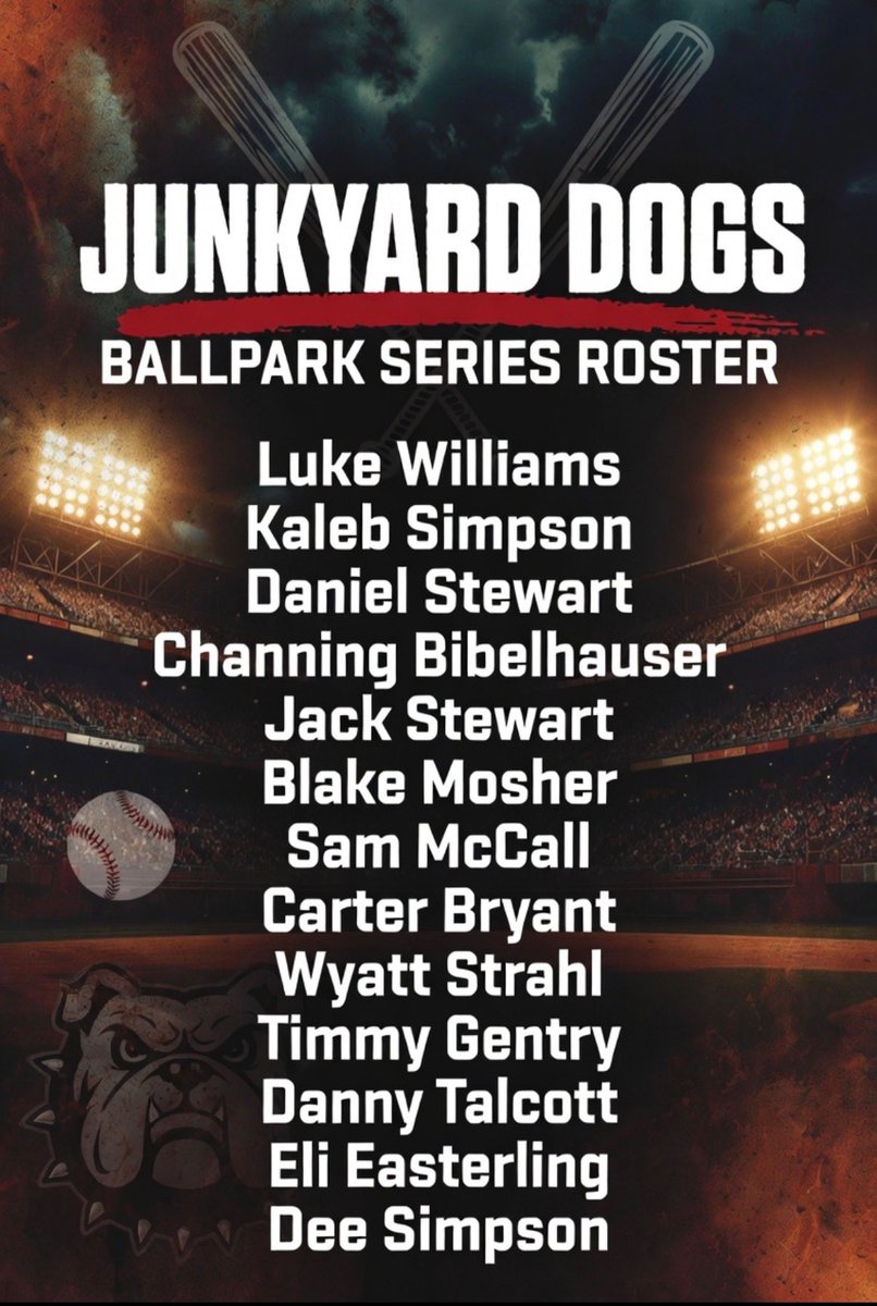 BatDogs17u's tweet photo. Introducing the 2026 Junkyard Dogs
@CBbrown04 @BallparkHQ
#BallparkSeries #2ndAnnual https://t.co/QSsAgVr9UP