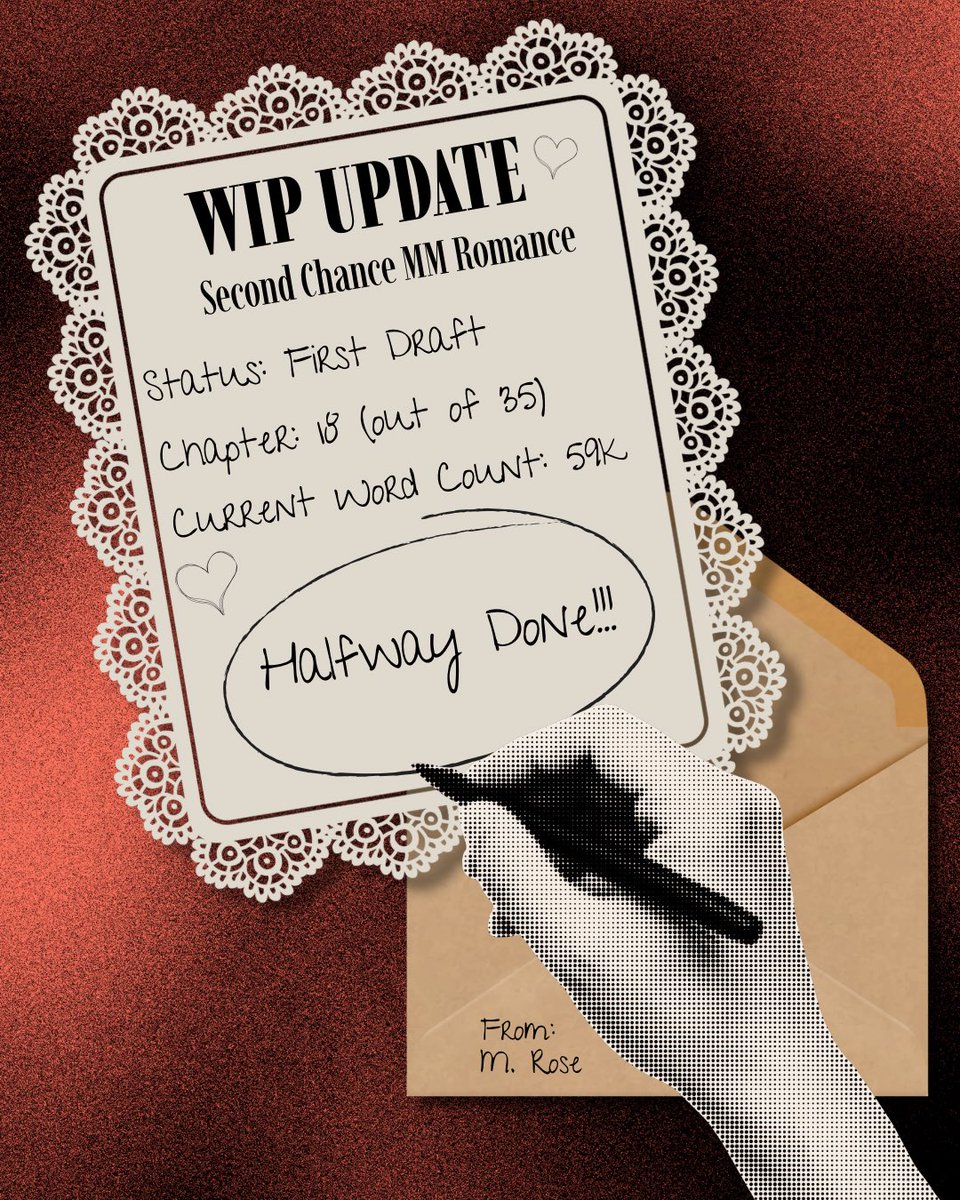 MRoseWriter's tweet photo. Ahh! The first official update on my current WIP. 🤫 

I'll sporadically keep you updated on this WIP as I continue to hammer it out. But I'm *really* hoping for a fall 2027 release if all goes well. 👀

#mmromance #gayromance #indieauthor https://t.co/j0lwjTeMVC