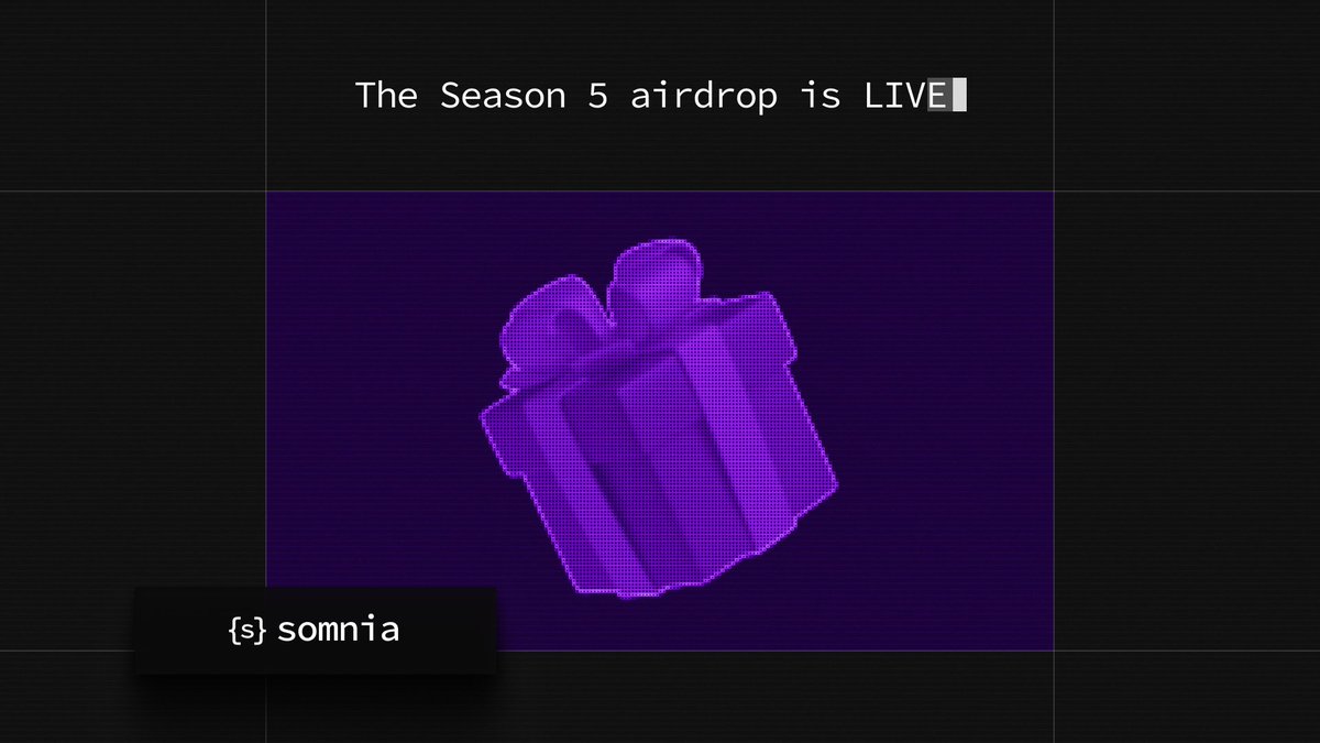 Somnia_Network's tweet photo. The Season 5 airdrop is LIVE 🎉 

The first 20% of eligible Quest allocations are now available to claim. 

Yapper and Discord Role allocations are separate and are fully unlocked from day one. 

Odyssey begins now, with the remaining 80% of Quest allocations unlocked across four weeks. Complete each week’s tasks to unlock an additional allocation. 

Miss a week? No problem. 

The claim portal will remain open until August 25, allowing you to retroactively unlock rewards from previous weeks by completing the required Odyssey tasks. 

Claim now: https://t.co/8lKo2yA9uq