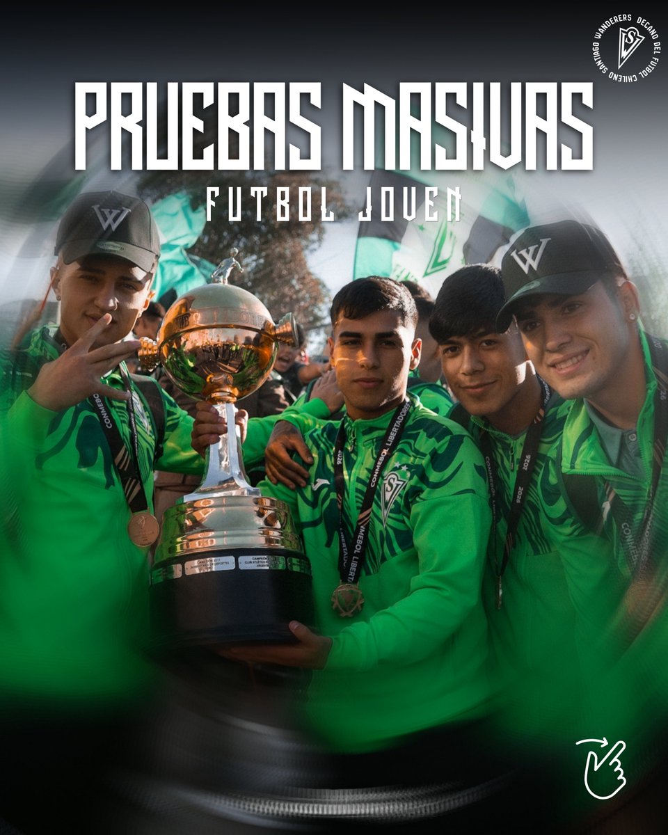 swanderers's tweet photo. 𝐏𝐑𝐔𝐄𝐁𝐀𝐒 𝐌𝐀𝐒𝐈𝐕𝐀𝐒 ⚪🟢

Santiago Wanderers abre una nueva jornada de Pruebas Masivas del Fútbol Joven para jugadores de las categorías 2009, 2010, 2011, 2012 y 2013. https://t.co/XiqFbrFbww