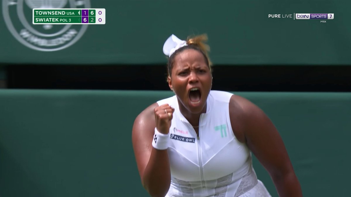 BastienFachan's tweet photo. Taylor Townsend becomes the first player this *decade* to take a set off Iga Swiatek in the first round of a Slam https://t.co/NGMIuQSBUo