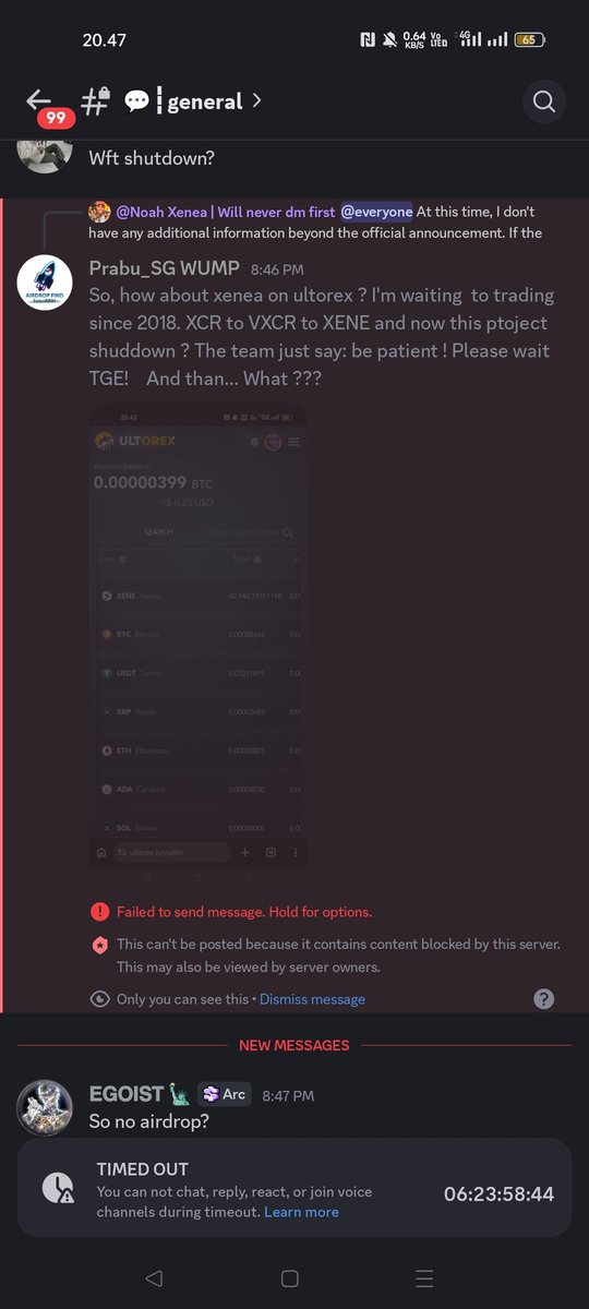 SlowlyGamingYT's tweet photo. @Xenea_io Whay you ban me on DC ? I'm waiting my money since 2018. So, how about xenea on ultorex ? I'm waiting  to trading since 2018. XCR to VXCR to XENE and now this ptoject shuddown ? The team just say: be patient ! Please wait TGE!    And than... What ??? https://t.co/g84hg1hfSX