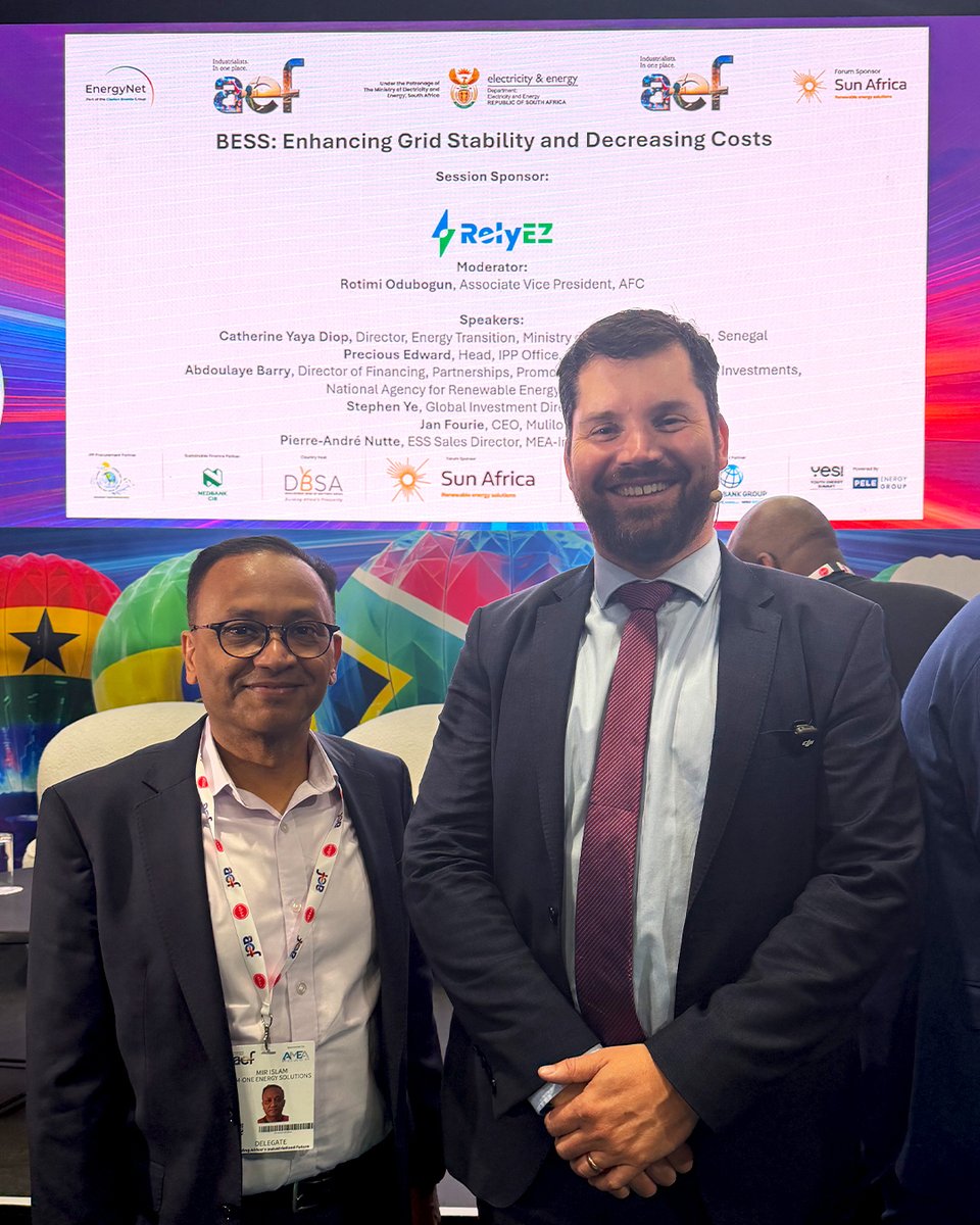EMONEEnergy's tweet photo. #AEF2026 in Cape Town was charged with energy, beyond the electrical kind. ⚡ 

An opportunity to reconnect with long-standing colleagues, build new partnerships, and advance EM-ONE's vision for powering industries across Africa. https://t.co/33xPRw7pbF