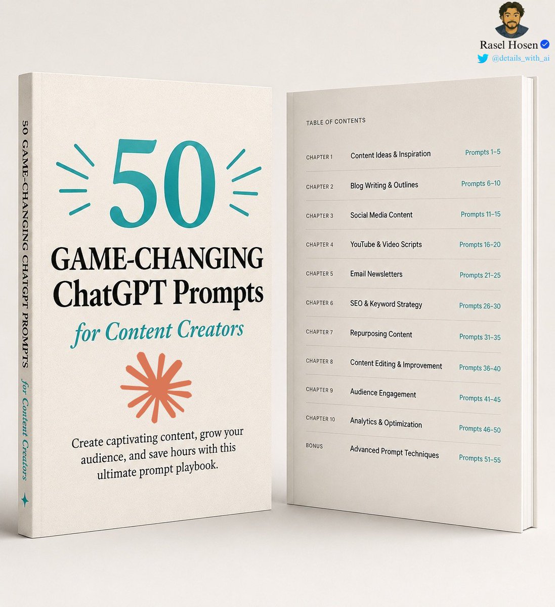 md_bappy92455's tweet photo. I wish someone had given me this AI document a year ago.

It would've saved me hundreds of hours.

These are the same prompts I use to build a publishing business generating $50,000/month.

50 pages. No fluff. Just prompts that work.

Like &amp; repost + comment "Send"

@nelsonrose https://t.co/iC2v3Lhrou