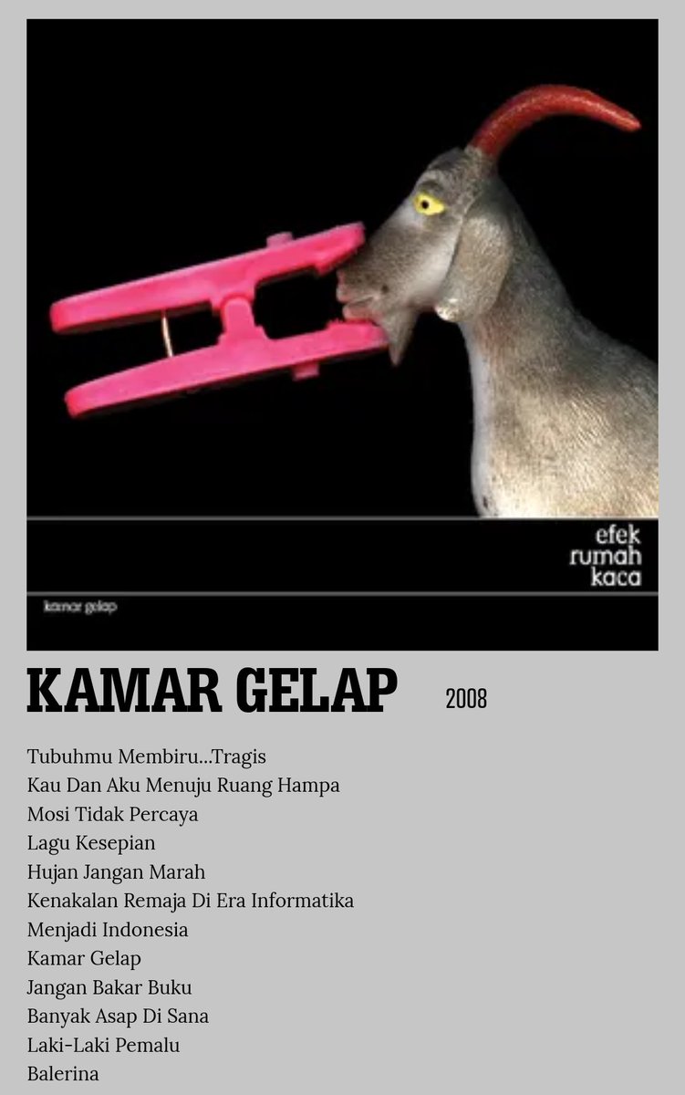 oddbacks's tweet photo. sbnrnya gk jauh beda scr musikal dr album sblmnya. Lirik dn tema smkin tajam membawakan isu sosial, politik, smpe kematian. Dibawakan dngn sngt apik dn gloomy. Yg gue suka, dgn musiknya ERK dn lirik2 sprt ini terasa mudah diterima, gk kerasa kyk “sok politis, sok aktivis” dsb. https://t.co/SvGylqW5Fz
