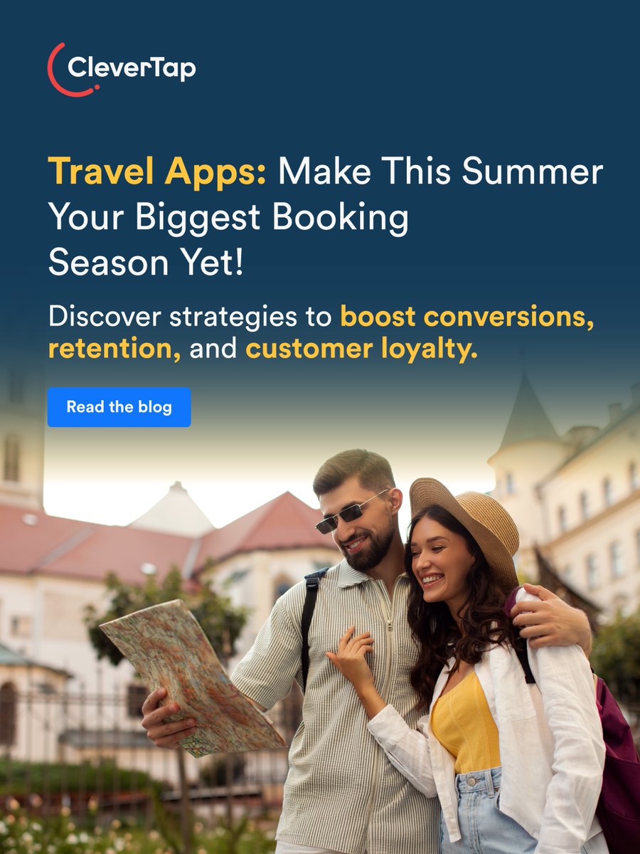 CleverTap's tweet photo. Summer travel plans are loading... is your app ready to turn them into bookings?
See how travel apps are turning summer travel intent into bookings, repeat trips, and loyalty. https://t.co/ZTvQZGiCgP
Read the blog.
#CleverTap #TravelMarketing #TravelApps #CustomerRetention https://t.co/Om5ZA6B0l9