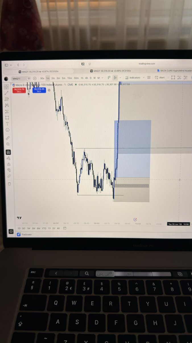 DCS100x's tweet photo. wining day on NQ 
1:1RR nice delivery in 4 min
predicted this move from 9:24
after sweep lows,1min IFVG
done for today see you tomorrow. https://t.co/kGw2i5aPb9