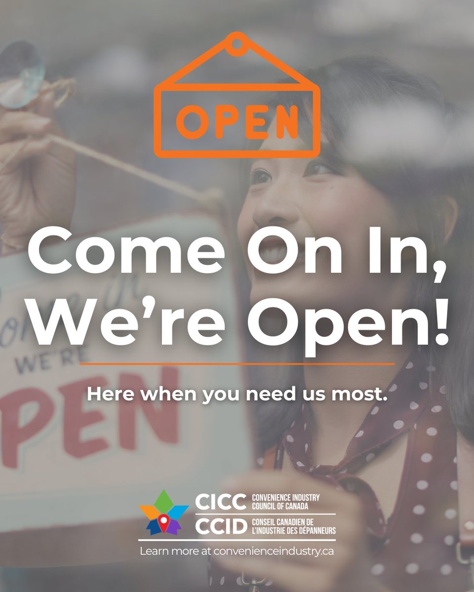 ConvenienceCan's tweet photo. 🏪 Convenience stores across Canada will stay open tomorrow to keep communities running.

Thank you to the teams working on Canada Day. 🇨🇦

#CICC #CanadaDay #Communities https://t.co/ErPbufOLsL