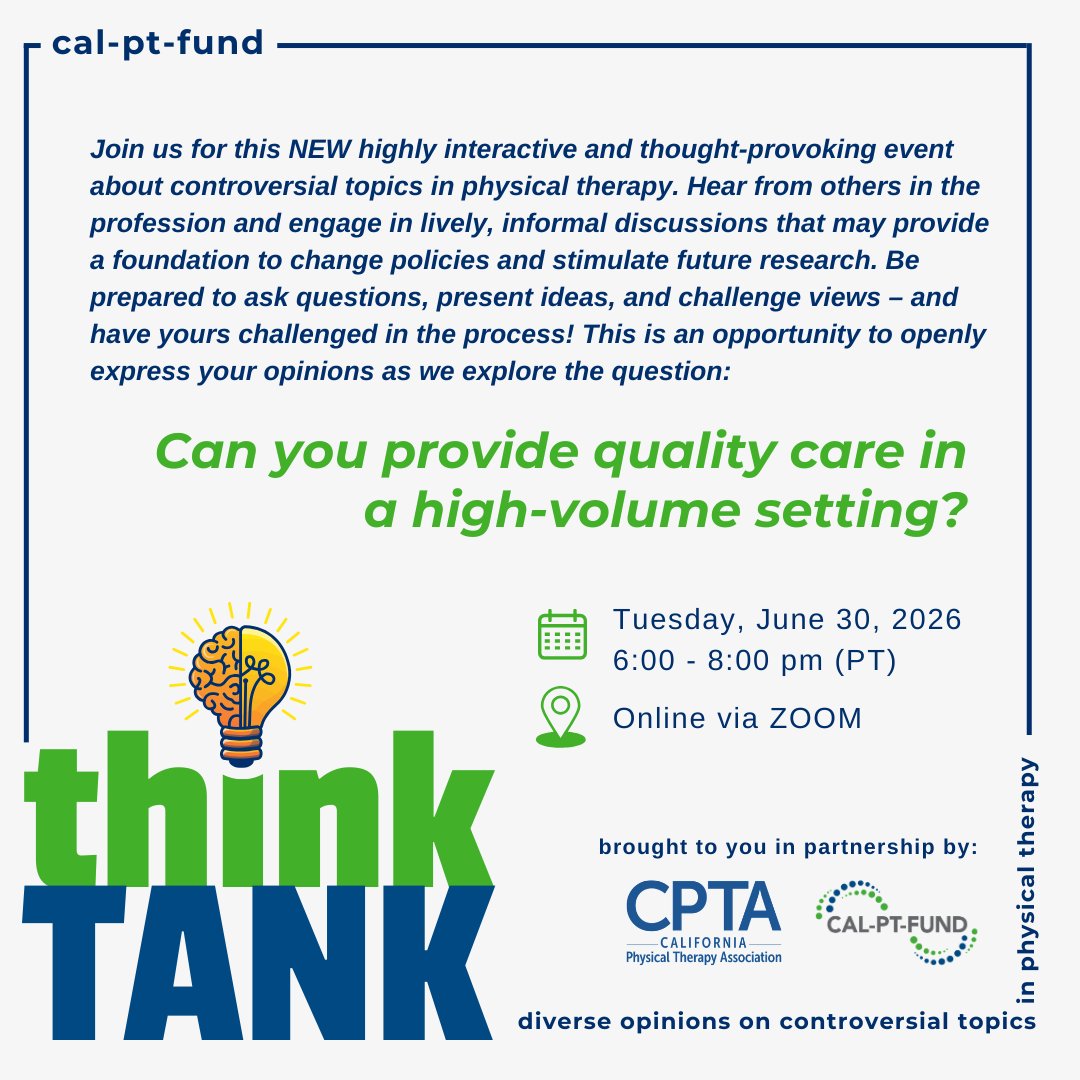 CPTAtweets's tweet photo. 🕕 6–8 PM PT | Live Tonight

Join the conversation exploring controversial topics in physical therapy. Hear diverse perspectives, challenge ideas, and engage in lively discussion. We're tackling:

💡 Can you provide quality care in a high-volume setting?
https://t.co/8jEl2jL5L1 https://t.co/wRtGSLyEjb