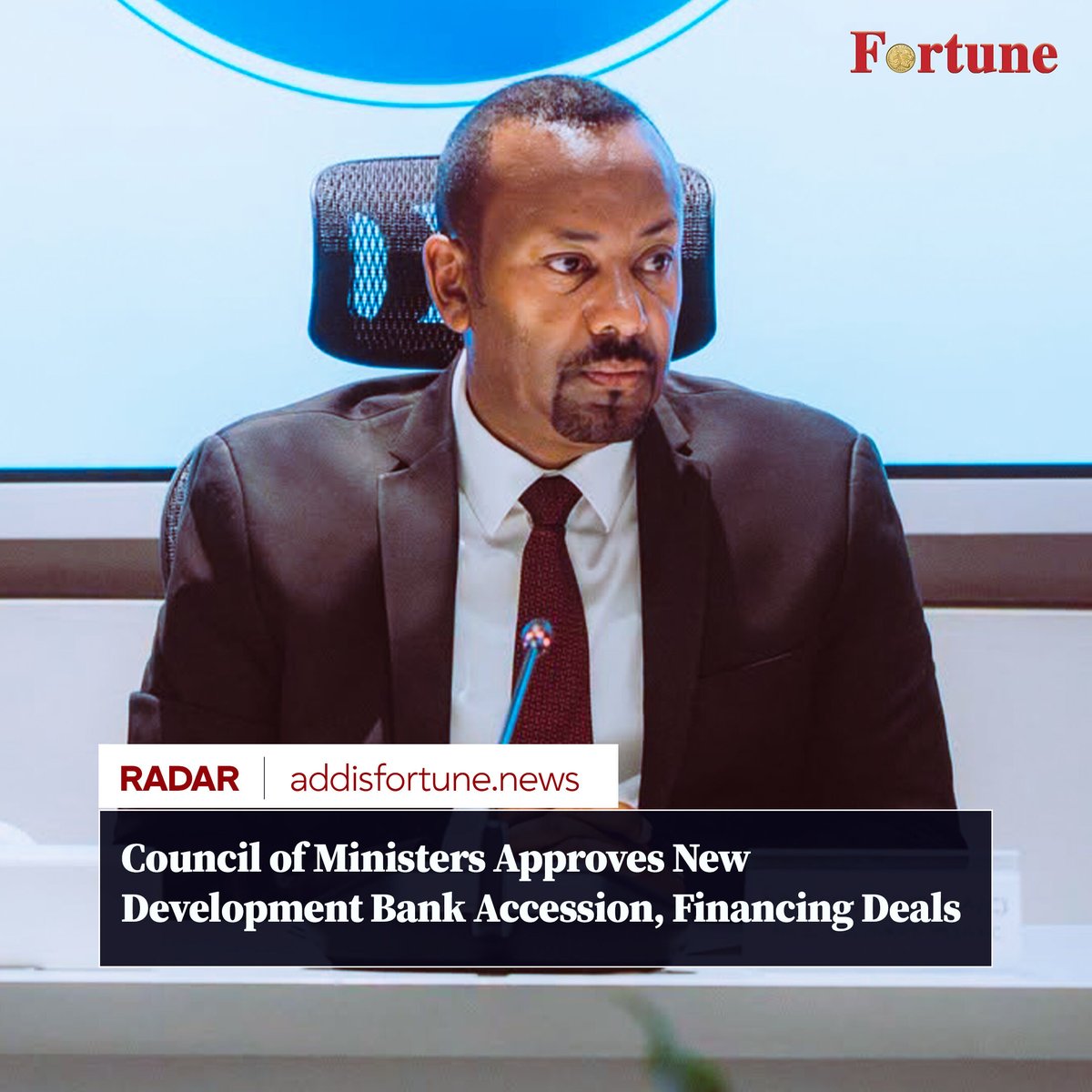 addis_fortune's tweet photo. The Council of Ministers, chaired by Prime Minister Abiy Ahmed (PhD), has approved Ethiopia’s accession to the New Development Bank alongside financing agreements and policy reforms. #Ministers #Abiy #Council #Ethiopia

Read more - https://t.co/Ib7IGL3RBg https://t.co/zOKGZnb0s8