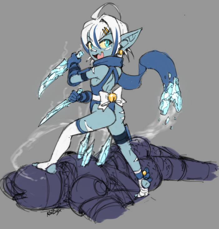 KouD3x's tweet photo. Random morning goblin sketch warm up.
I'll name her "Ice Brat".
#taigart https://t.co/Io8jZl1Oke