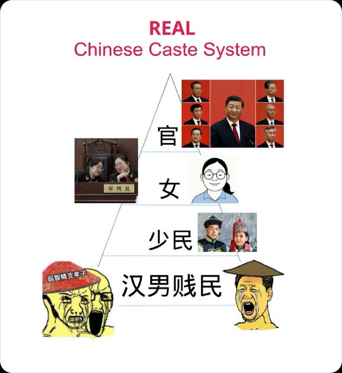 QinYueLe's tweet photo. 中国的种姓制度： https://t.co/zTN2IYWjmd