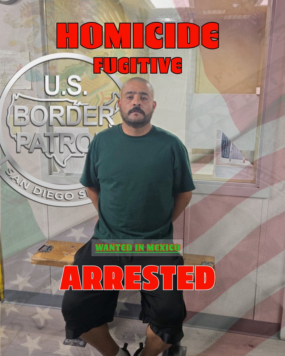USBPChiefSDC's tweet photo. 🚨 Fugitives be warned! The U.S. will NOT be your safe haven. On 6/12/26, USBP &amp; partners arrested a Mexican National with CJNG ties in Blythe, CA. Wanted for homicide in Mexico &amp; illegally present in U.S., he was processed for removal and turned over to Mexican authorities. https://t.co/KnsNQ7kN1D
