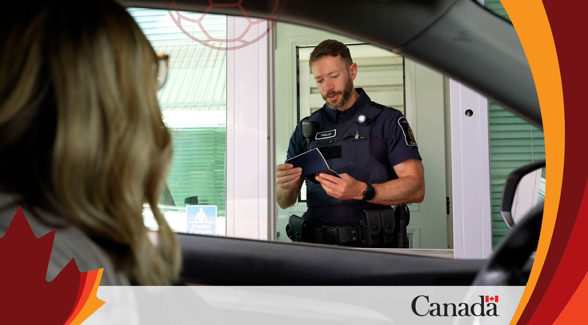 CanBorder's tweet photo. Driving to Canada for FIFA World Cup 2026™? Score a win before you reach the border. Plan ahead: check service hours at your crossing, avoid peak times, and see border wait times: https://t.co/bvXBBMeRxb
#FIFAWorldCup #WeAreCanada https://t.co/ZtwCJm09KY