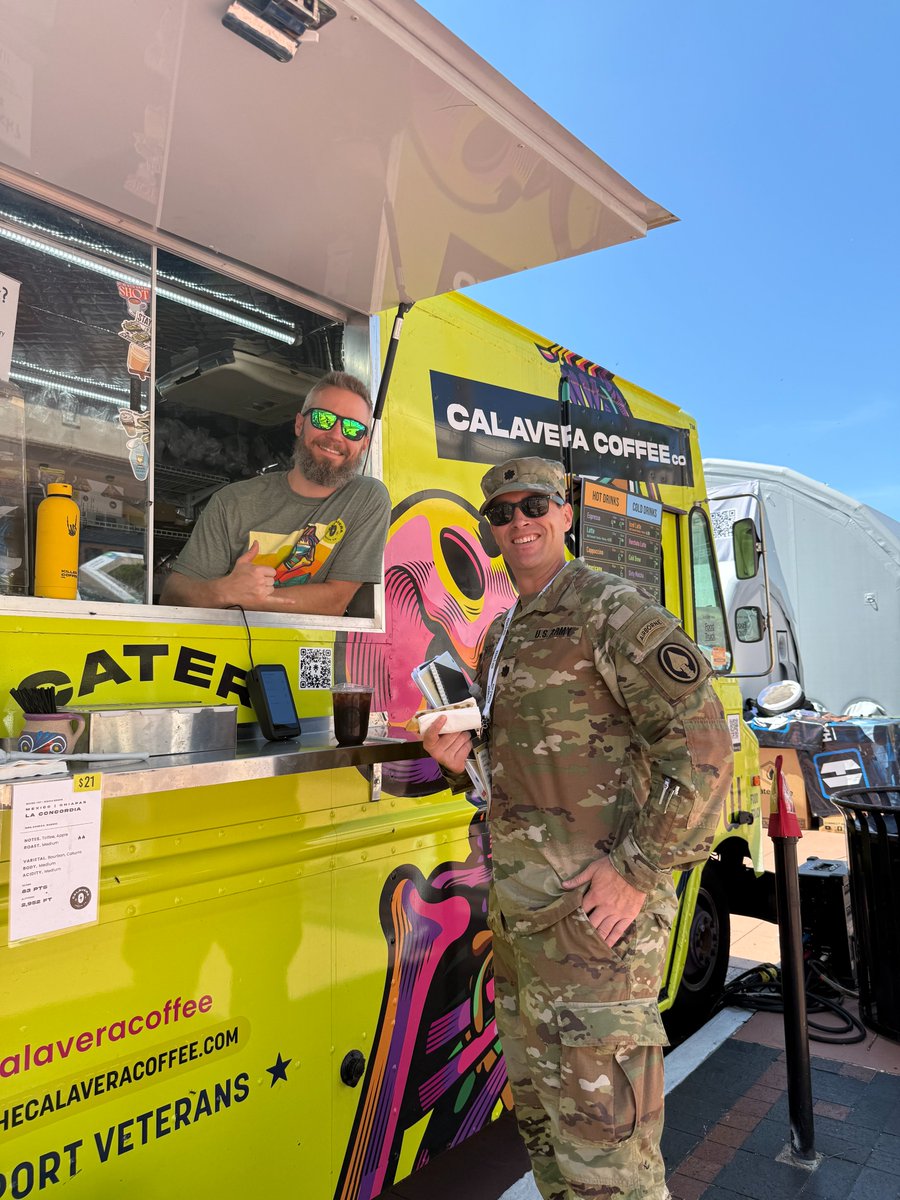rirvinefound's tweet photo. Transitioning from military service often means building a new mission and, for some veterans, that mission is entrepreneurship.

Through the Let's Chow Food Truck program, veteran-owned culinary businesses gain opportunities to grow, connect with customers, and build sustainable careers doing what they love.

One recent example is Calavera Coffee, which brought its veteran-owned business to SOF Week and connected with members of the military community who understand the value of supporting those who have served.

By helping veteran entrepreneurs access opportunities and expand their reach, Let's Chow empowers veterans to turn their passion for food into thriving businesses and lasting success beyond service.

Congratulations to Calavera Coffee on a successful SOF Week and thank you to @GlobalSOF for supporting the military community and the veteran-owned businesses that continue to serve in new ways.