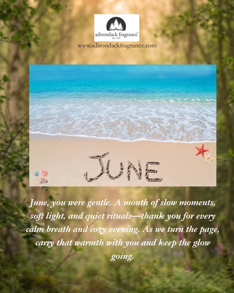 AdkFarm's tweet photo. June, you were gentle. A month of slow moments, soft light, and quiet rituals—thank you for every calm breath and cozy evening. As we turn the page, carry that warmth with you and keep the glow going.

#june #adkfragrancefarm #adirondackfragrance https://t.co/d5TufYGIog
