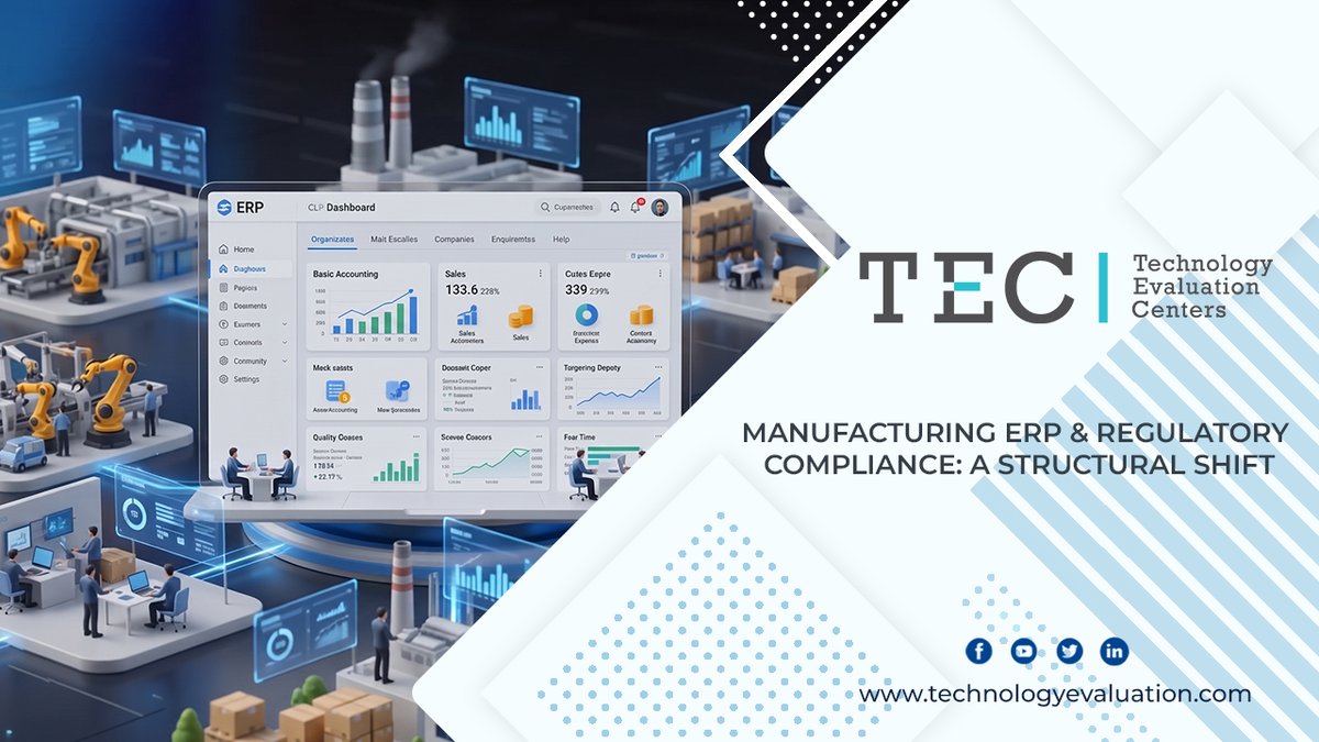 TECtweets's tweet photo. Compliance is reshaping ERP strategy in manufacturing.
From traceability to AI governance, ERP decisions now require a broader perspective.
Learn more. Don't miss the video: https://t.co/Vj0Uc8eI6g

📩 advisoryservices@technologyevaluation.com
#ERP #Manufacturing #AIinERP https://t.co/JxrlgoXcUI
