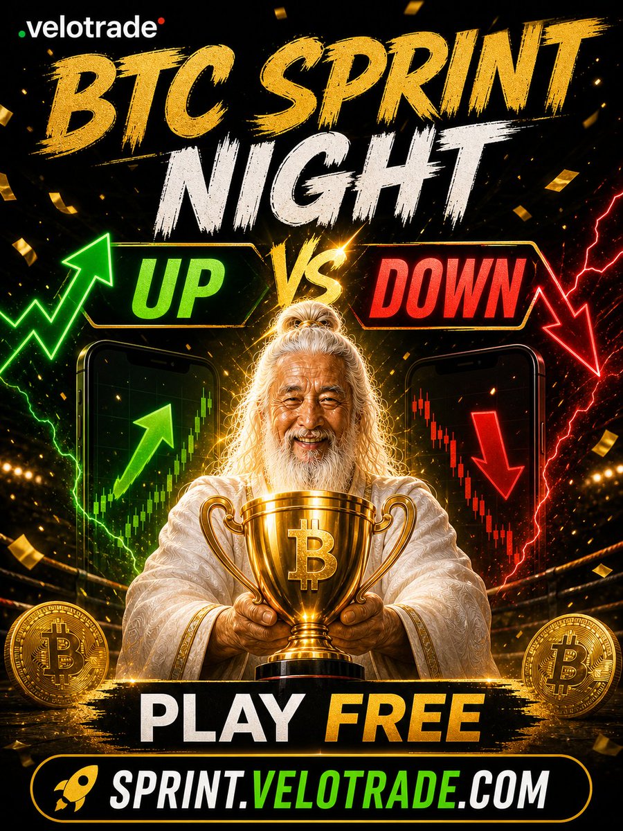 velotrade's tweet photo. BTC Sprint night. Up or down over 5 minutes. Free to play.
π https://t.co/VWByw7Lk7o
#Bitcoin #CryptoTrading #PropTrading https://t.co/3H1AM3qvr6