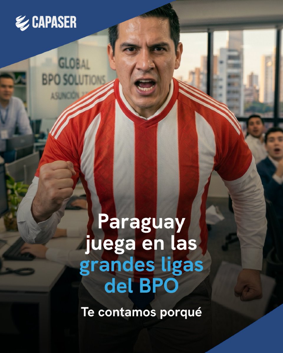 CapaserPy's tweet photo. Paraguay juega en las grandes ligas del BPO 🇵🇾
El mercado mundial de BPO vale USD 405.600 millones y Paraguay ya está en la cancha. https://t.co/7VKnOLYUO3