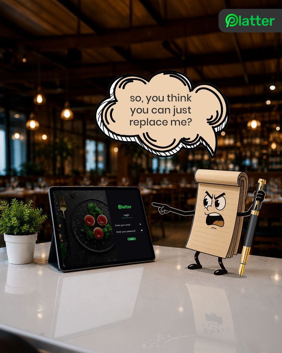 Platter_POS's tweet photo. The notebook thought it was irreplaceable.

Then Platter showed up.
Keeps your numbers, reports, inventory, schedules, and sales where they belong.

#platter #plattermanagement #hospitalityindustry #restaurantmanagement  #foodservice #restauranttech #restaurantbusiness #cloudpos https://t.co/x62xblyCy6