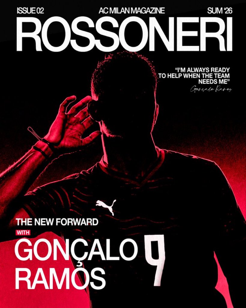 Rossoneri_ar's tweet photo. ++++🚨رسـمـياً : 

ميلان يُعلن التعاقد مع غونسالو راموس 🇵🇹 https://t.co/wgyYPsTVT8