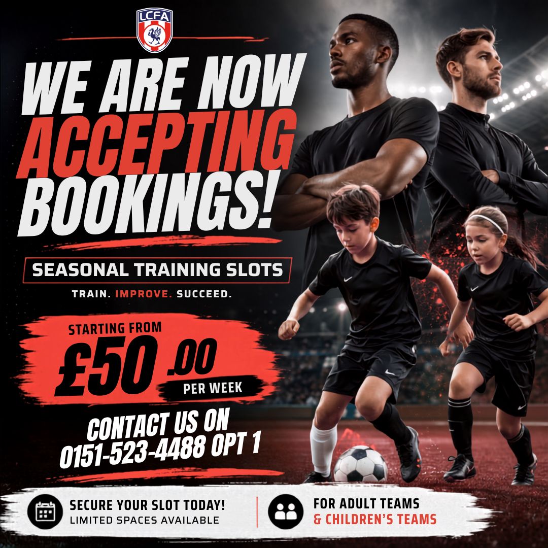 LcfaSefton's tweet photo. ⚽ Seasonal Training Slots Now Available! ⚽ 
📩 Drop us a message or call us for more information 📞 https://t.co/4pihVdY4Ux