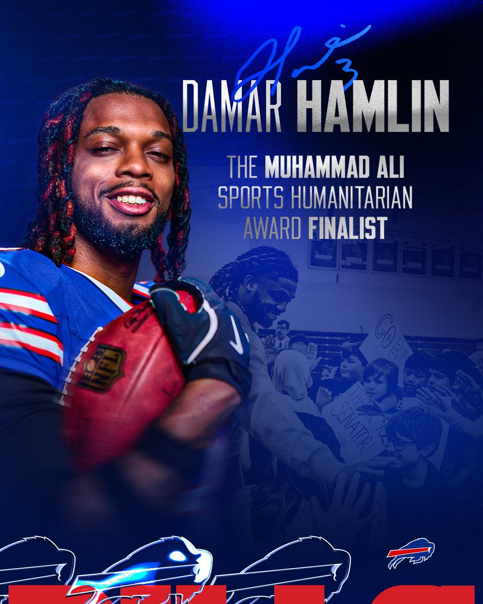 BuffaloBills's tweet photo. Congratulations to @HamlinIsland on being named a 2026 Muhammad Ali #SportsHumanitarian Award finalist. 👏

@ESPNCitizenship | https://t.co/ks8LxGla6s https://t.co/adYZ1eLQ1R