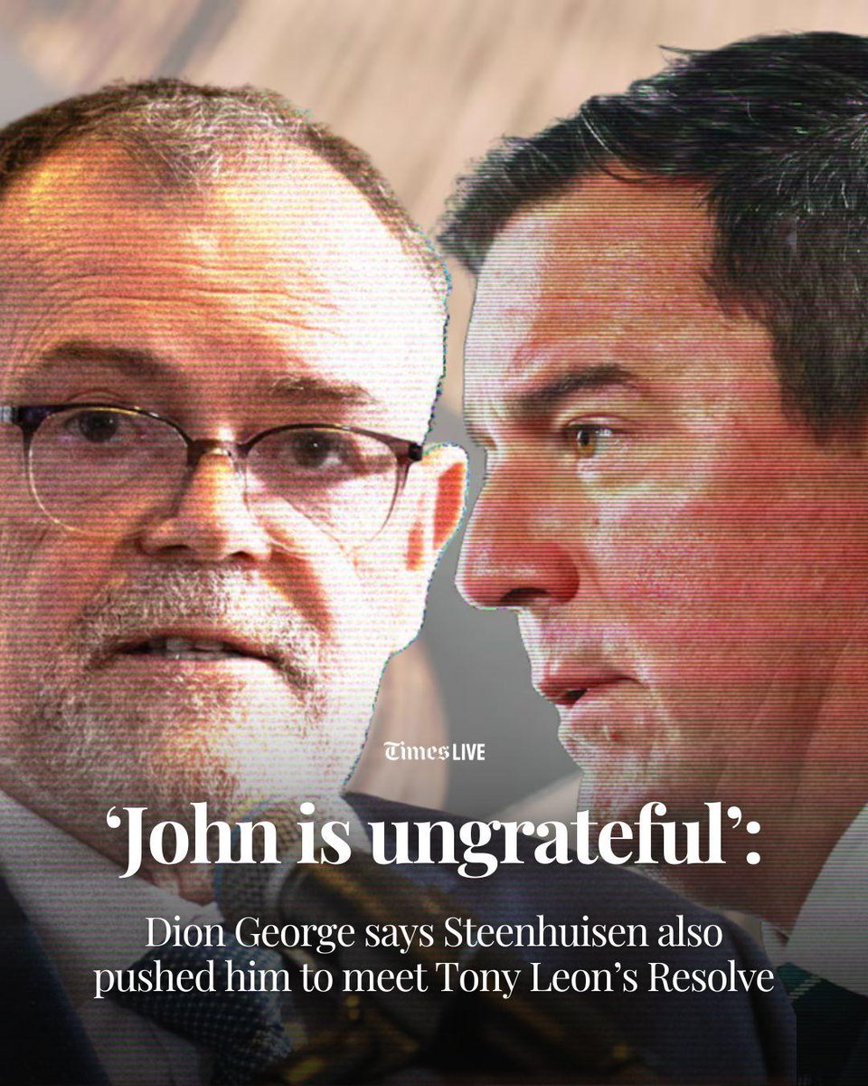 TimesLIVE's tweet photo. Former forestry, fisheries and environment minister Dion George has accused former DA leader John Steenhuisen of being "ungrateful" and
"dishonest",
https://t.co/BIUIJUDH6b https://t.co/iYdIoCe28s