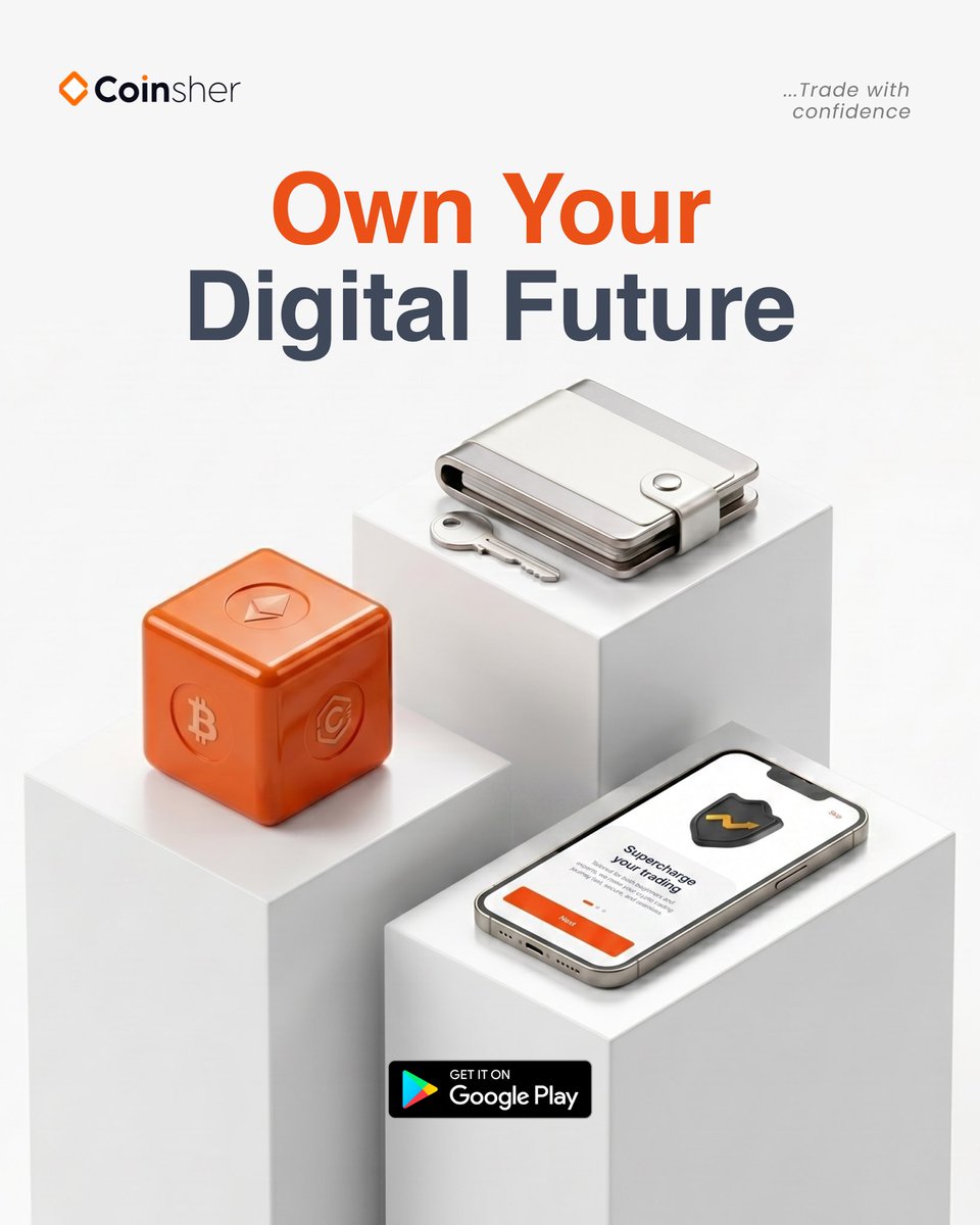 coinsherxchange's tweet photo. Your keys. Your crypto. Your future. 

From Bitcoin to Ethereum, manage it all in one secure app built for the everyday trader. 

Own your digital future with Coinsher.

Download on Google Play → https://t.co/VyOK3v7RnE https://t.co/xRYSfnE4L5