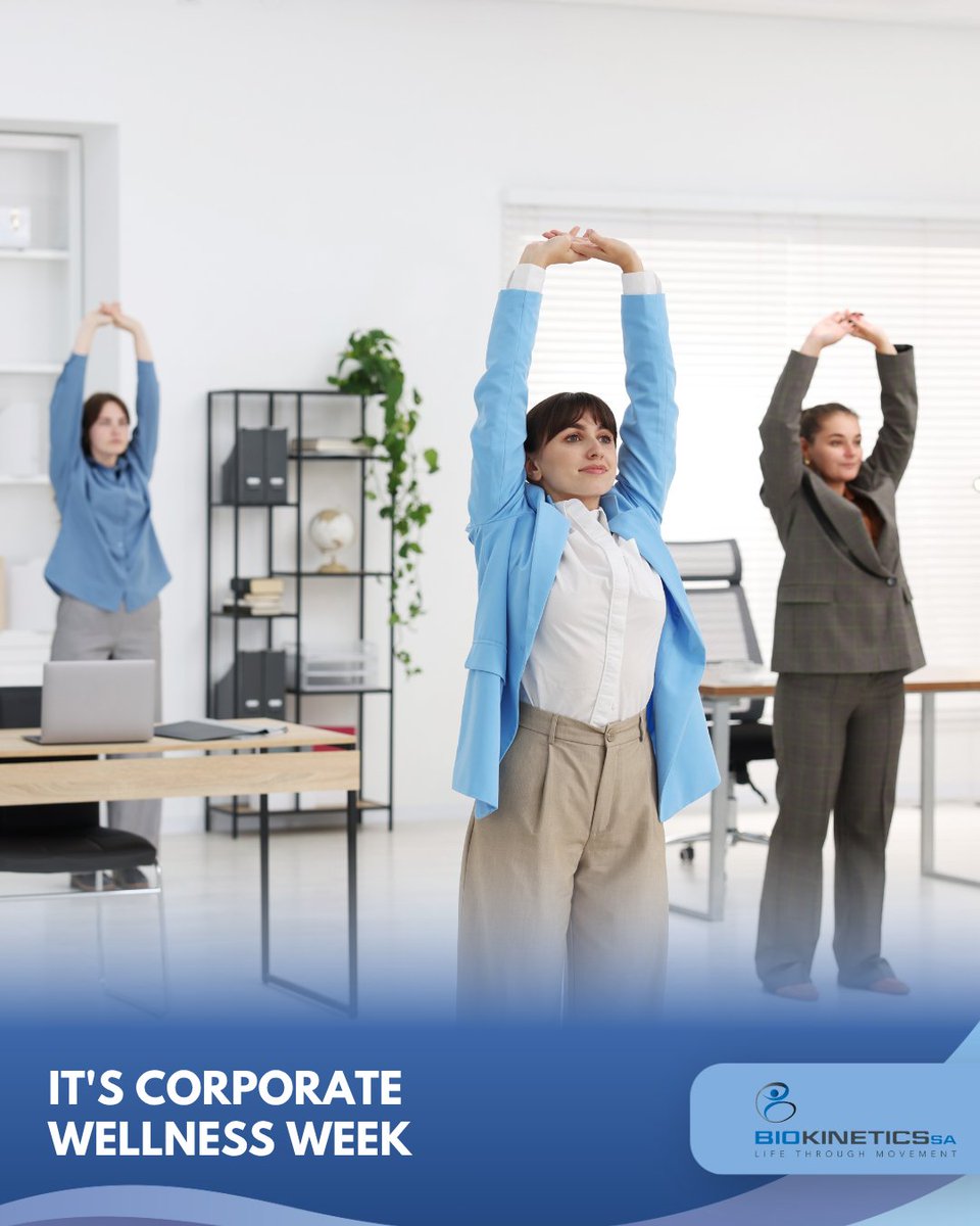 BiokineticsSA's tweet photo. It's Corporate Wellness Week! Healthy employees are happier, more productive &amp; resilient. More organisations are recognising the value of biokinetics as part of their corporate wellness strategy. Discover how Biokinetics can support your corporate wellness
https://t.co/PLGiwI6fVv https://t.co/ASvzTCI6W9