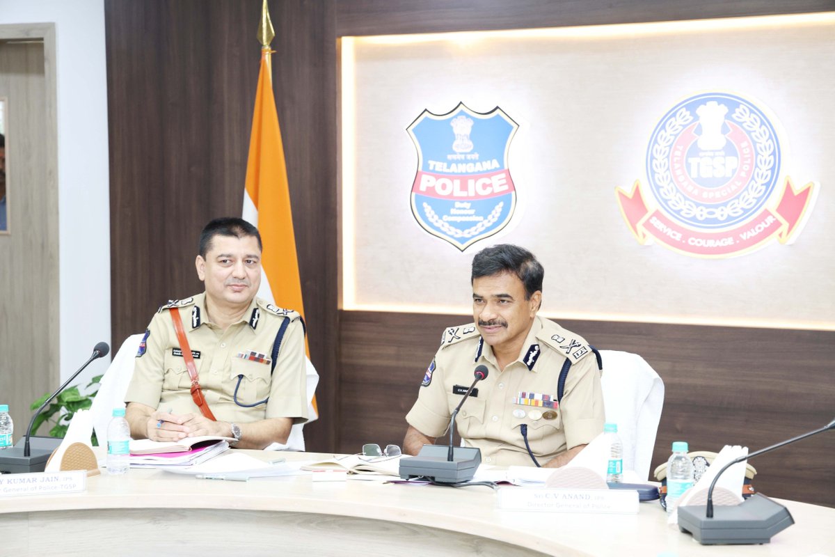 TelanganaDGP's tweet photo. Chaired a comprehensive review of the Telangana Special Battalions at Headquarters in Jubilee Hills today.

Inspected the administrative wings, communication systems, armoury and infrastructure works before reviewing key presentations from senior officers.

Our Special Battalions have always stood shoulder-to-shoulder with Civil Police from the anti-Naxal era to recent rescue efforts during the Nizamabad and Kamareddy floods. That legacy of courage continues to inspire me.

Issued directions to:
Expedite filling of vacant posts.
Strengthen technological capabilities & vehicle availability.
Improve residential quarters, drinking water & healthcare facilities.
Ensure transparent, fair duty allocation.
Strengthen 'Mitra' Counselling Centres for personnel facing stress.
Run awareness drives against drug abuse and online betting, with a counselling-first approach.
Build a strategy for suicide prevention through early intervention and support.

Also reviewed proposals for new Special Battalions in Future City and Amangal for future readiness.

Our personnel are the backbone of this force. Their welfare and training will always remain a top priority as we move forward with modernisation and technology-driven policing.

#TelanganaPolice