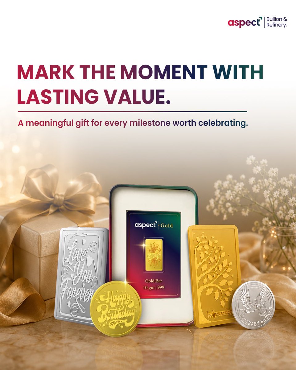 aspect_global_'s tweet photo. The most meaningful gifts aren’t just given, they’re treasured.
A symbol of prosperity, trust, and timeless value, gold transforms every celebration into a lasting memory.
#AspectBullion #AspectGlobal #TimelessValue #Gold #Legacy #MeaningfulMoments https://t.co/T0iiPSomfd