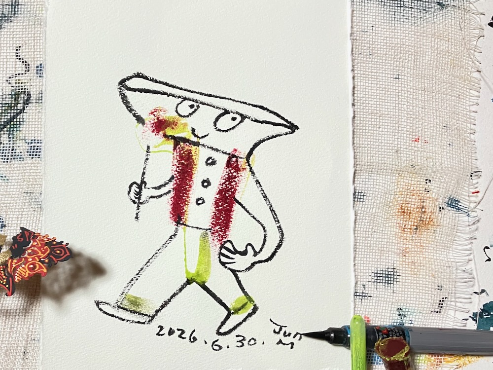 【ハッピーバースデイ タウラス】直筆　絵画　原画   スワロフスキー  送料無料 Happy Birthday Drawing＿2026.06.30 「花を持ち、立ち去る6月。」が