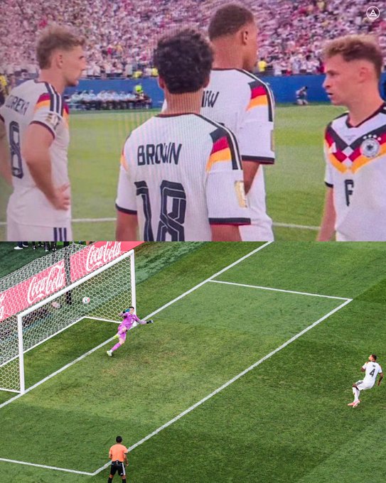 liberta___depre's tweet photo. Com medo: Leon Goretzka e outros três jogadores da Alemanha se recusaram a cobrar o sexto pênalti, perdido por Jonathan Tah

Cobrado duas vezes pelo capitão Joshua Kimmich para cobrar a sexta penalidade contra o Paraguai, o meio-campista Leon Goretzka se recusou a ir à marca da cal. 

Além do camisa 8, Waldemar Anton e os jovens Nathaniel Brown e Malick Thiaw também não se sentiram confortáveis para bater

Tah então se voluntariou, apesar de nunca ter cobrado uma penalidade em toda sua carreira profissional. Infelizmente, o zagueiro acabou isolando.

Via: @BILD

📷Divulgação