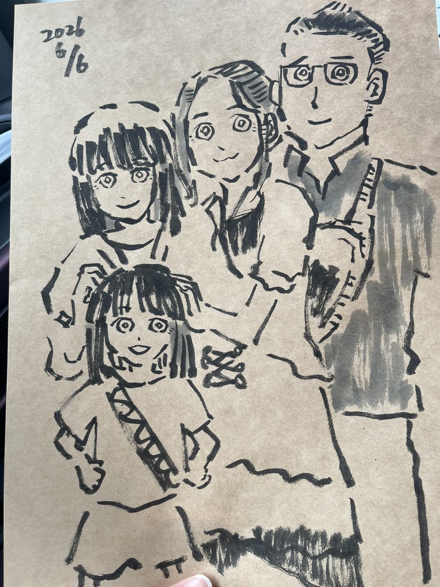 今月描いた絵を晒そう 似顔絵を描くときに身体の線とかも意識して描い