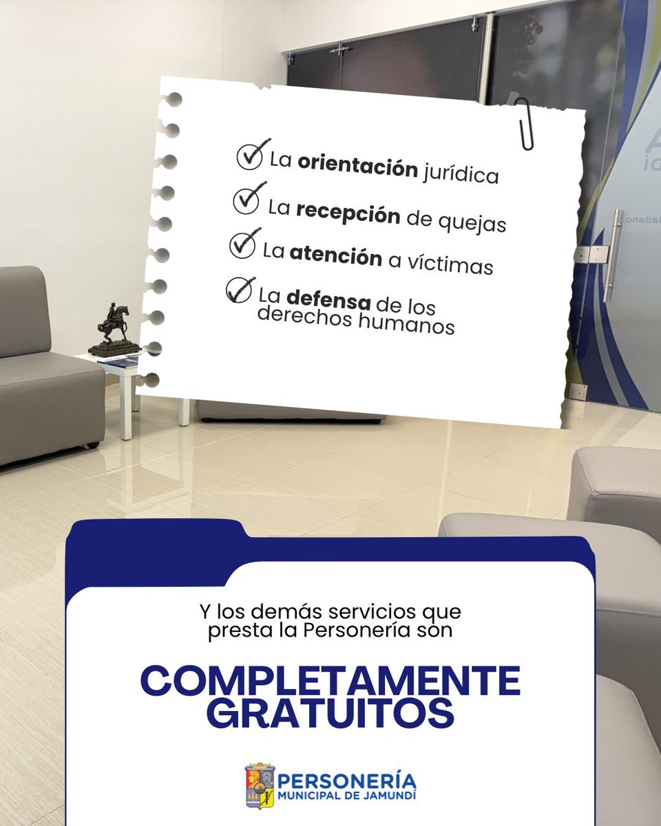 persojamundi's tweet photo. La transparencia empieza con la confianza. 🤝

Recuerda que todos los servicios de la Personería de Jamundí son completamente gratuitos. Ningún funcionario puede cobrar por una atención, trámite u orientación.

#PersoneríaJamundí #Transparencia #Anticorrupción #Jamundí https://t.co/Knnfn32YSB