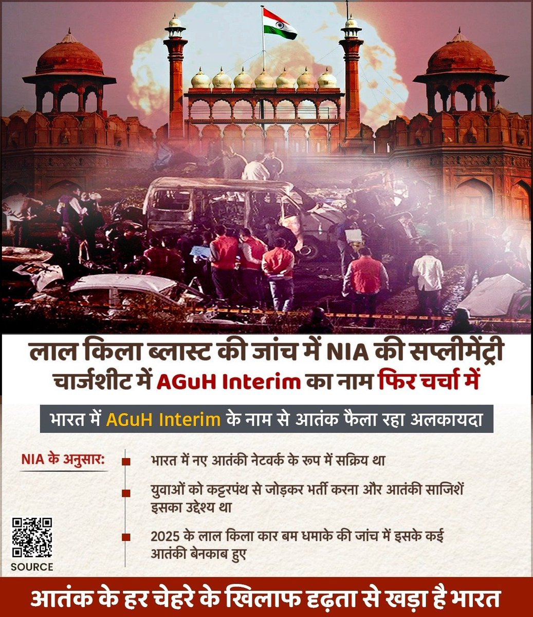 RajkumarNath16's tweet photo. लाल किला ब्लास्ट की जांच में NIA की सप्लीमेंट्री चार्जशीट में AGuH Interim का नाम फिर चर्चा में, भारत में AGuH Interim  नाम  से आतंक फैला रहा अलकायदा https://t.co/3g8RkBW4wj
