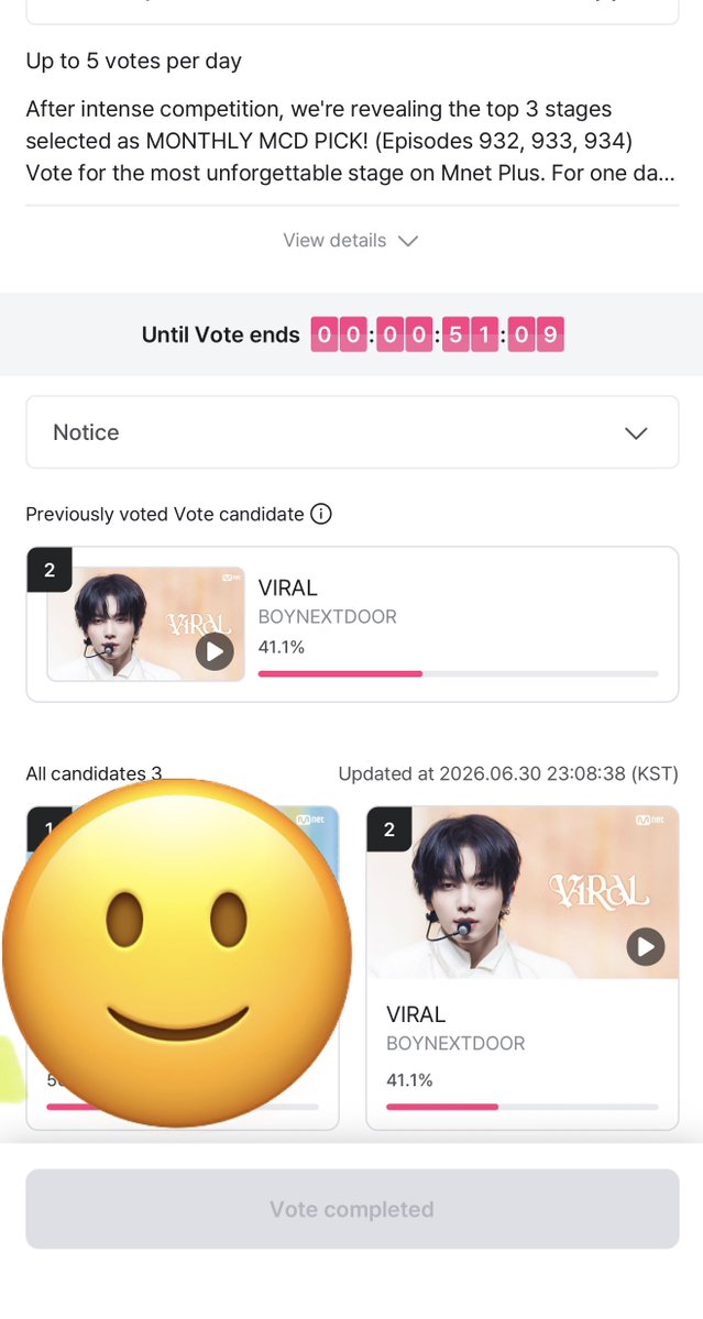 bndvoting_team's tweet photo. 50 min left
Every vote counts until the very end!
Keep sharing, keep encouraging each other, and let's be proud of us
We can do it together💙
June 30 (Tue) 23:59 KST deadline 
🏆 100% of votes 
🗳️ 5 votes per account per day 
Go to Mnet Plus to vote: https://t.co/GOXSvDtJJW https://t.co/FQQ6JzChj0